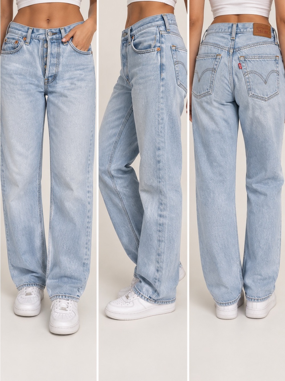 Levi’s Premium Ribcage Straight High Rise Light Wash Jeans W26 L27